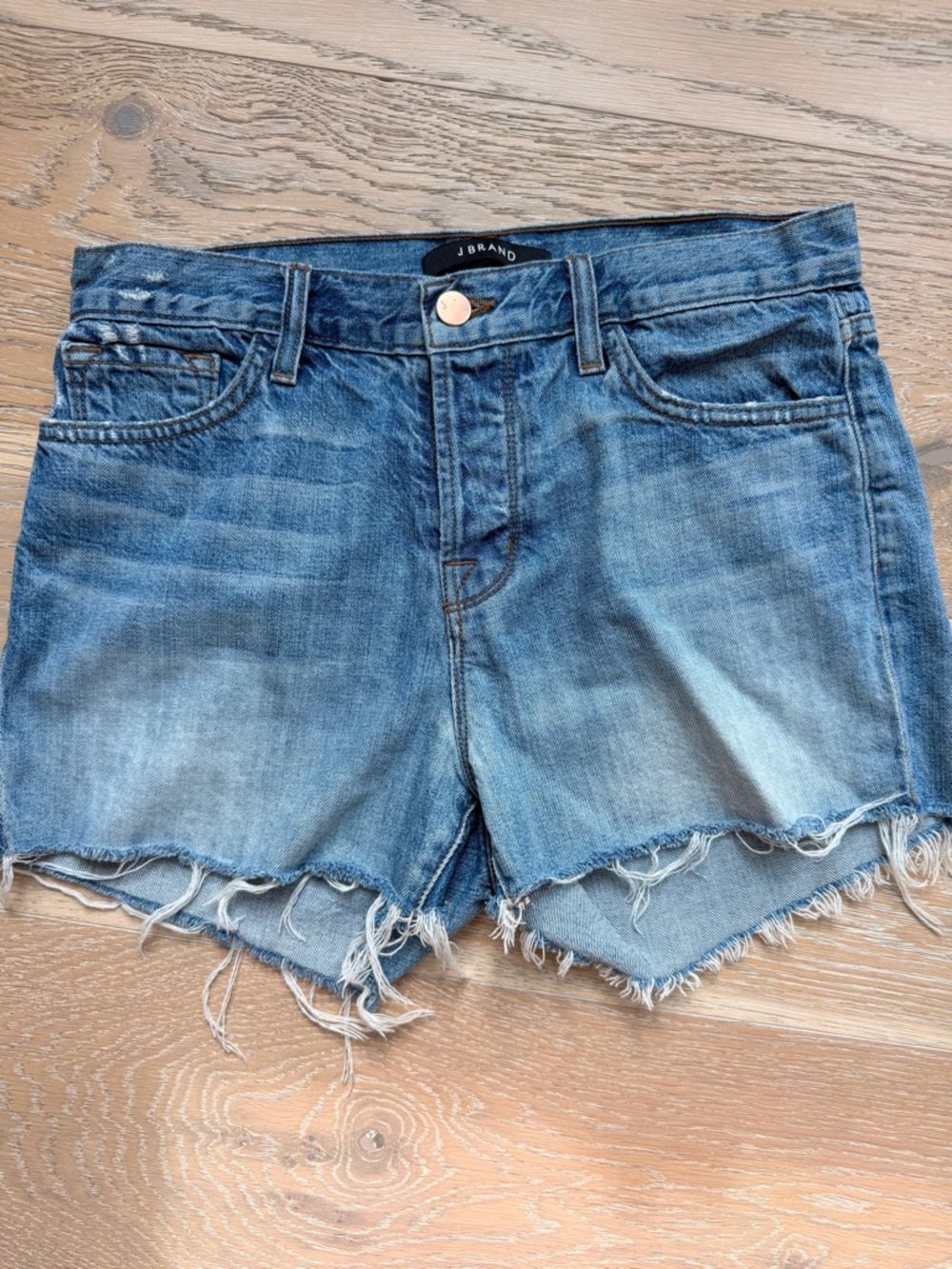 J Brand Cutoff Denim Shorts Women’s Size 26 | High Rise Distressed Raw Hem